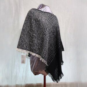 Black & Grey Poncho style Shawl